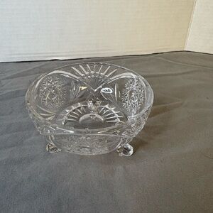 Vintage Cut Crystal Footed Candy Serving Dish